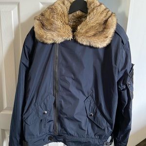Navy coat with removable faux-fur from Zadig&Voltaire